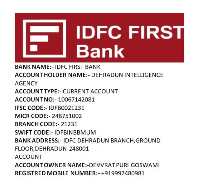 Payment on IDFC First Bank. 